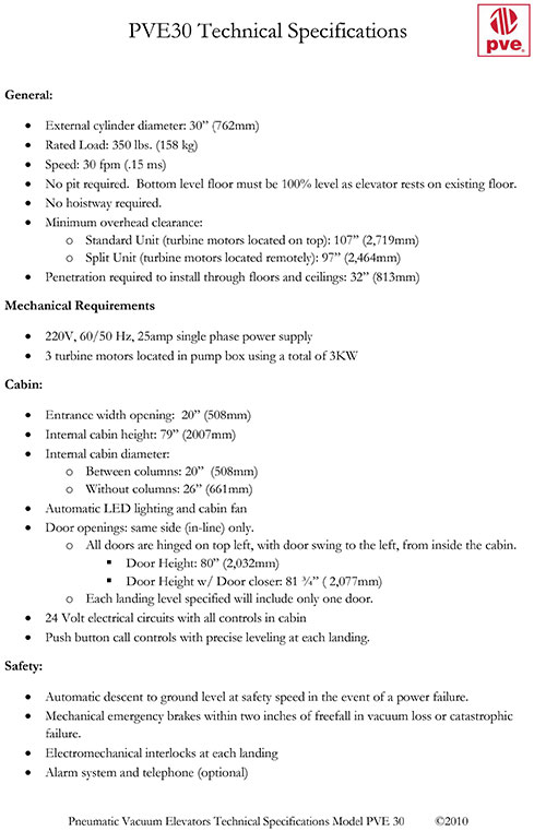 PVE30 – Technical Specifications | Stab-a-Load