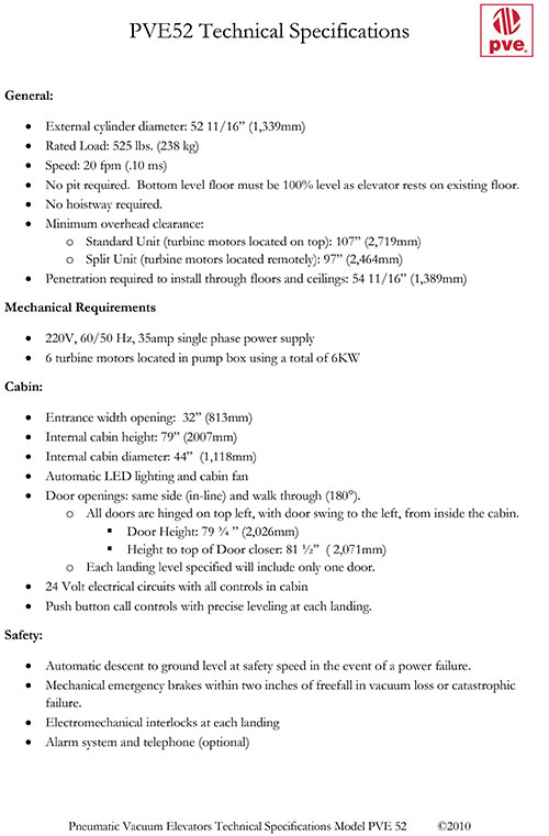 PVE52 – Technical Specifications | Stab-a-Load