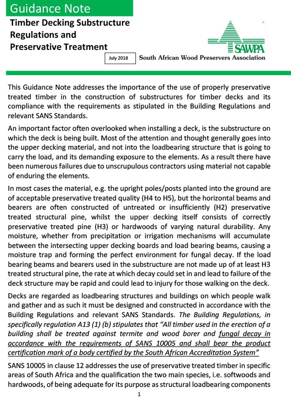 Timber Decking Substructure Regulations and Preservative Treatment