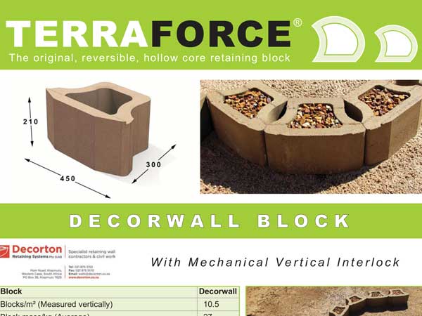 Decorwall Retaining Block | Terraforce Hollow Core Retaining Block