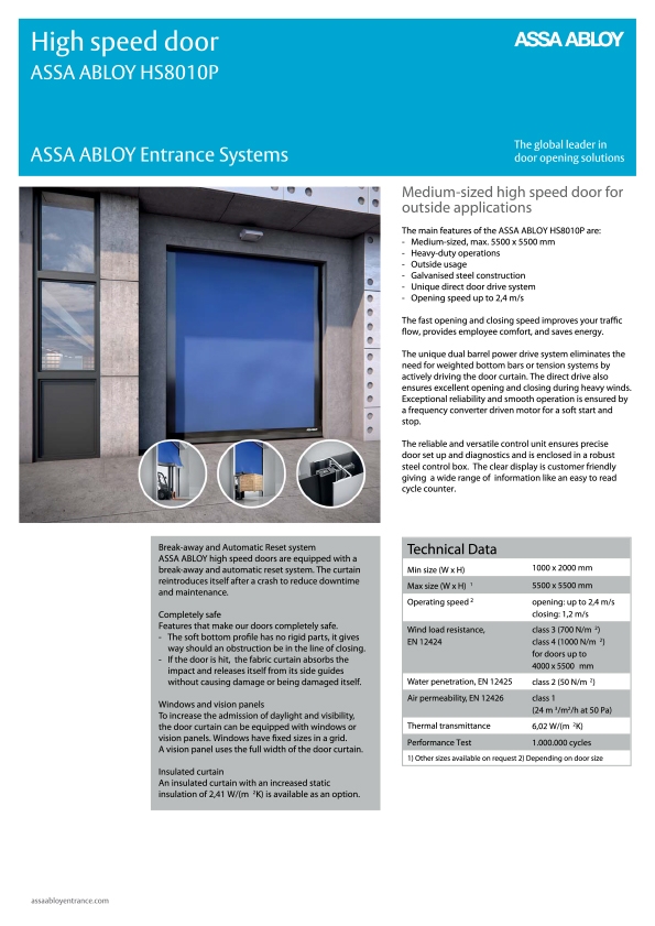 High Speed Door ASSA ABLOY HS8010P