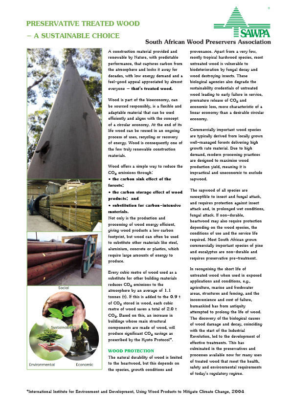 Preservative treated wood – a sustainable choice | SAWPA