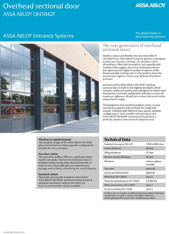 Overhead Sectional Door | ASSA ABLOY OH1042F