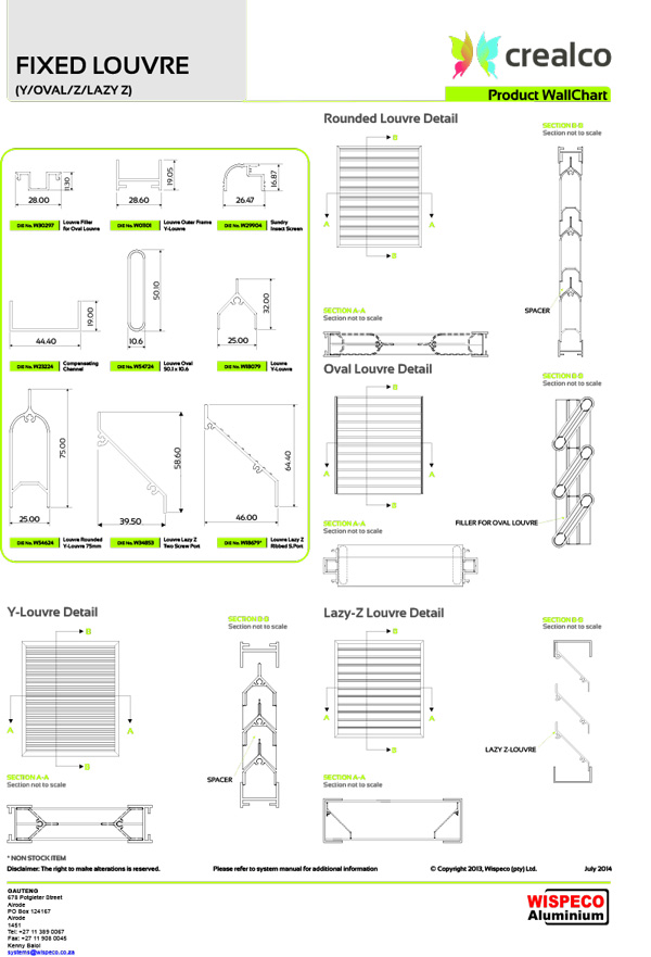 Fixed Louvre Wall Chart