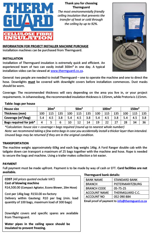 Installation Machine | Thermguard DIY Buy