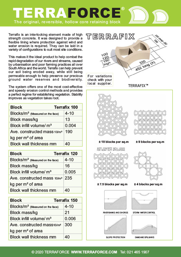 Terrafix erosion control block