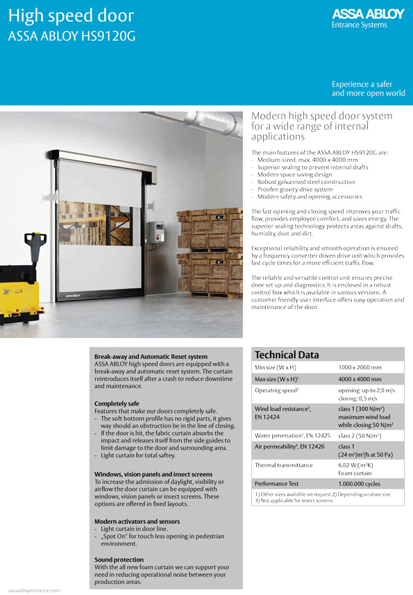 ASSA ABLOY HS9120G High Speed Door | Maxiflex
