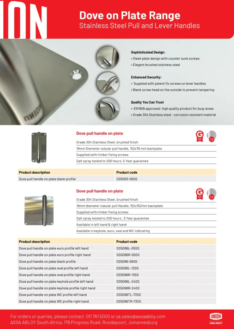 Dove range of handles