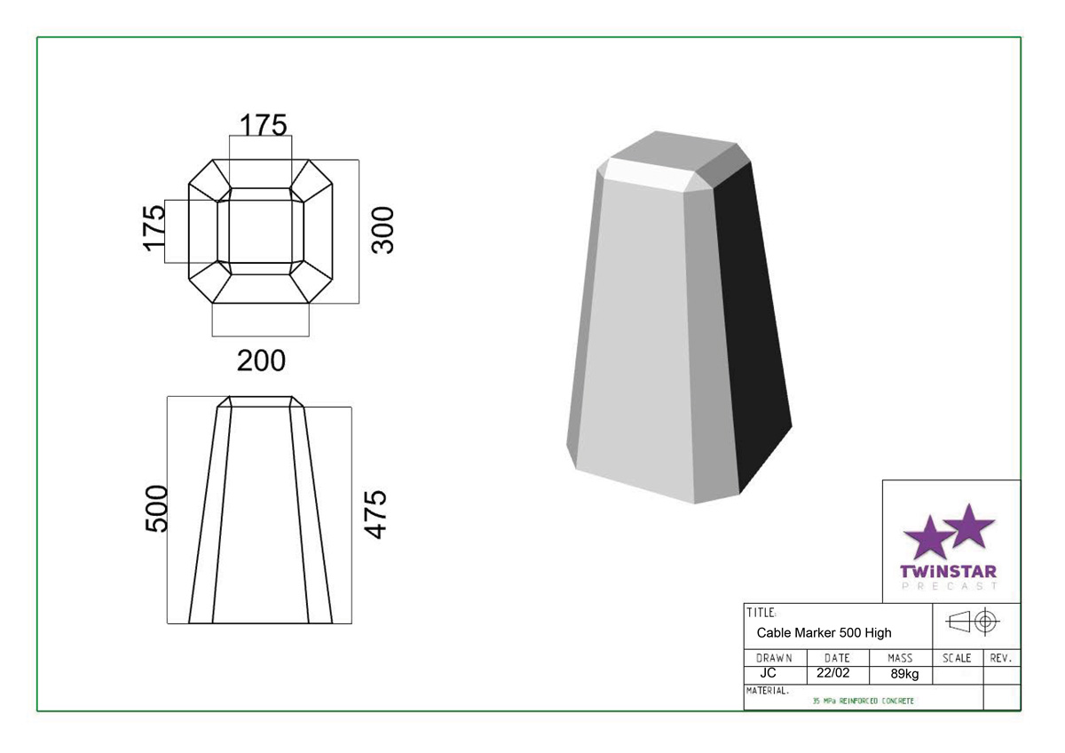 Twinstar Cable Marker 500 – High-Performance Cable Identification System Technical Drawing